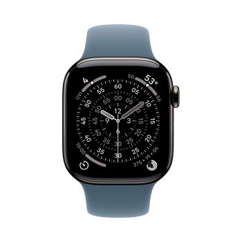 Apple Watch Series 11, 46 mm, Slate Titanium GPS+Cellular, Anchor blue Sport Band M/L